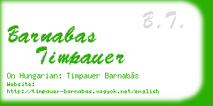 barnabas timpauer business card