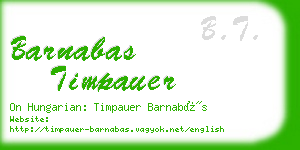 barnabas timpauer business card